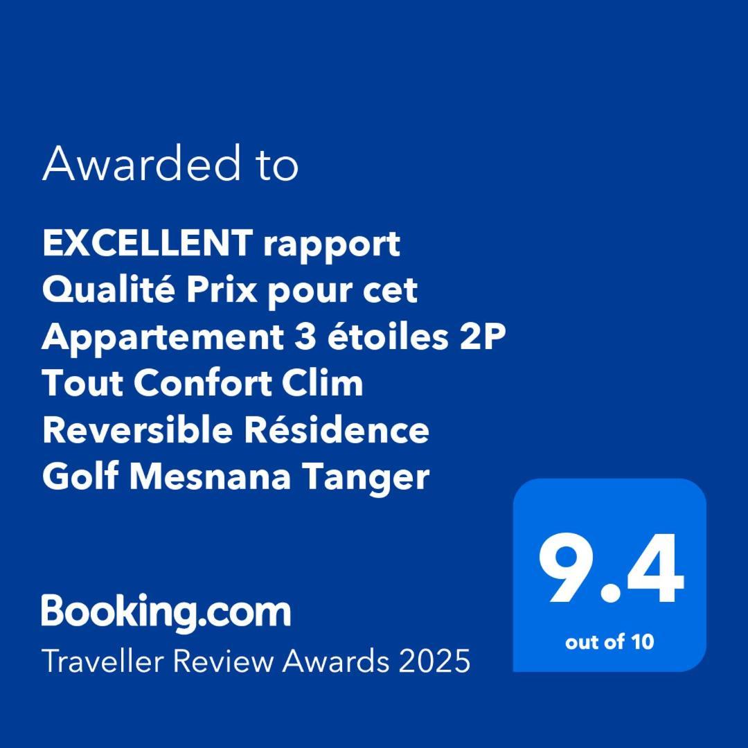 Excellent Rapport Qualite Prix Pour Cet Appartement 3 Etoiles 2P Tout Confort Clim Reversible Residence Golf Mesnana Tanger Dış mekan fotoğraf